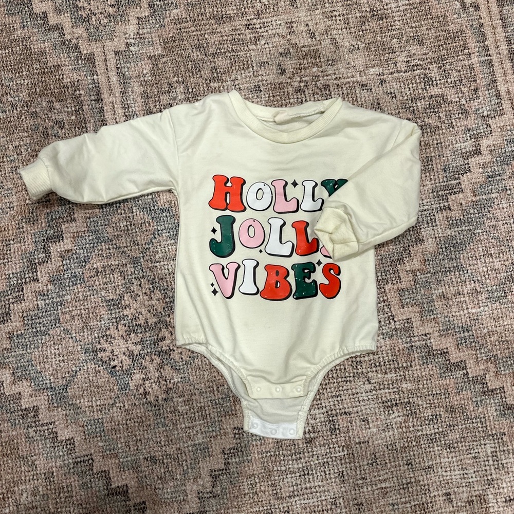 Holly Jolly Vibes Cream Kids One Piece